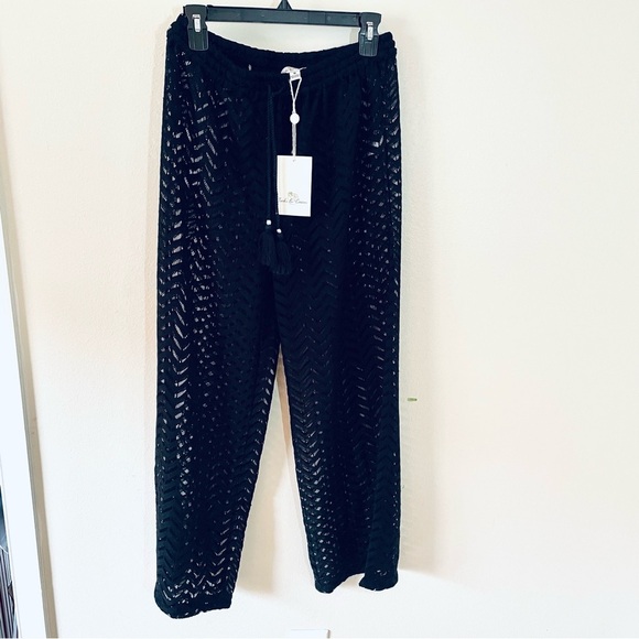 ๐๏ธ NWT Turks & Caicos Crochet Black Beach Cover-Up Pants โ Size M ๐ค๐ - Picture 2 of 12
